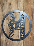 Cow Welcome Sign – Handcrafted Metal Sign, 18"